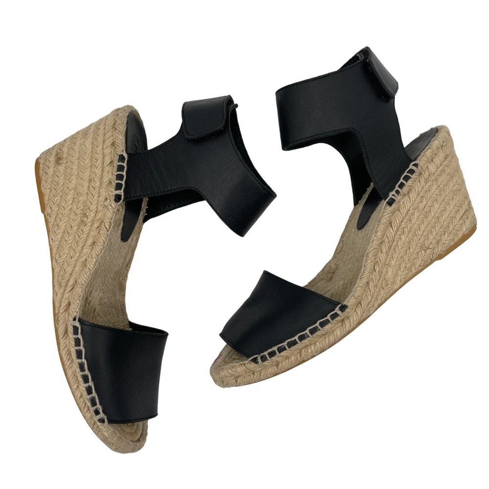 Vince Size 9 Sophie Espadrille Wedge Leather Sandals 3" Heels Women's Open Toe - Picture 1 of 7